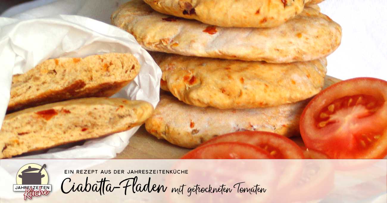 Leckeres Ciabatta-Brot mit getrockneten Tomaten