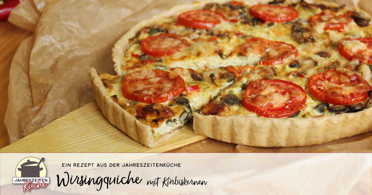 Wirsing-Quiche mit Kürbiskernen, Tomaten und Parmesan Wirsing-Quiche mit Kürbiskernen, Tomaten und Parmesan