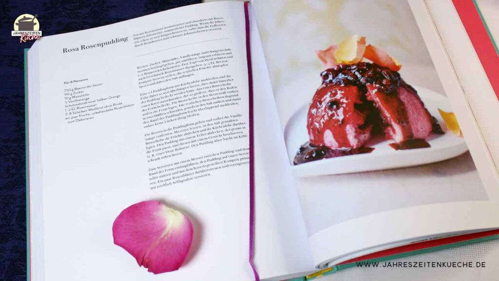 Seite 238 aus Fortnum & Mason - A Very British Cookbook mit den Rezept von Rosa Rosenpudding
