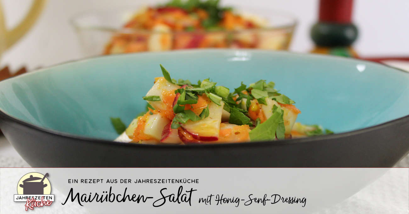 Knackiger Mairübchen-Salat mit Honig-Senf-Dressing