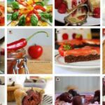 Collage aus mehrere Fotos, auf denen rote Sommergerichte zu sehen sind