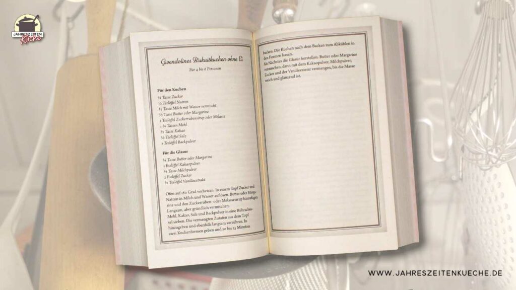 Gwendolines Biskuitkuchen ohne Ei aus dem Roman Die Köchinnen von Fenley