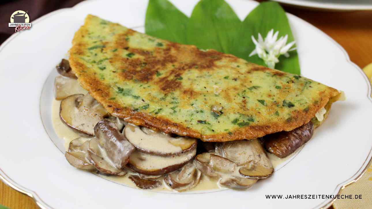 Bärlauch-Pfannkuchen mit Champignons | Jahreszeitenküche