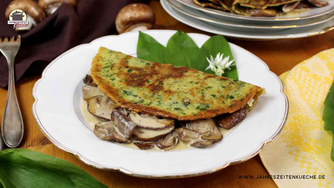 Bärlauch-Pfannkuchen mit Champignons | Jahreszeitenküche