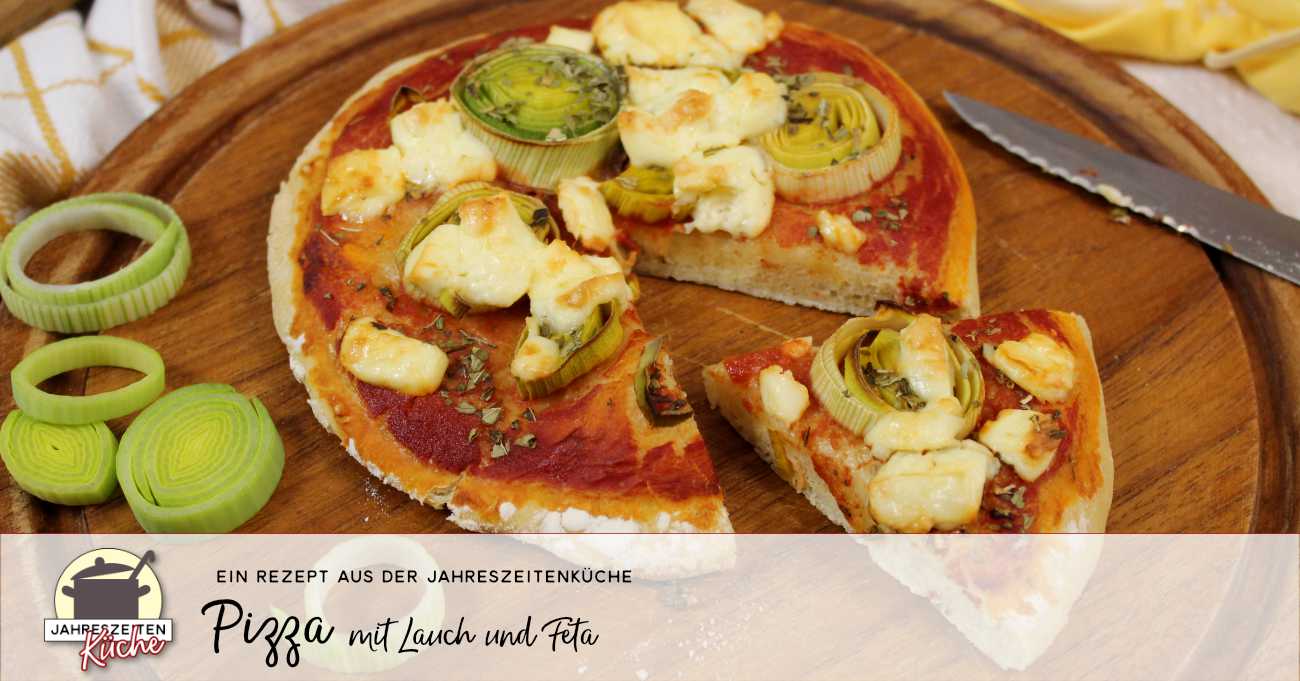 Mini-Pizza mit Lauch und Feta als Fingerfood oder Snack