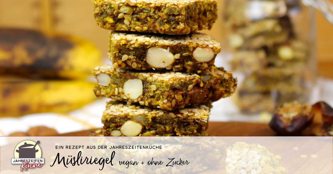 Vegane Müsliriegel ohne Zucker