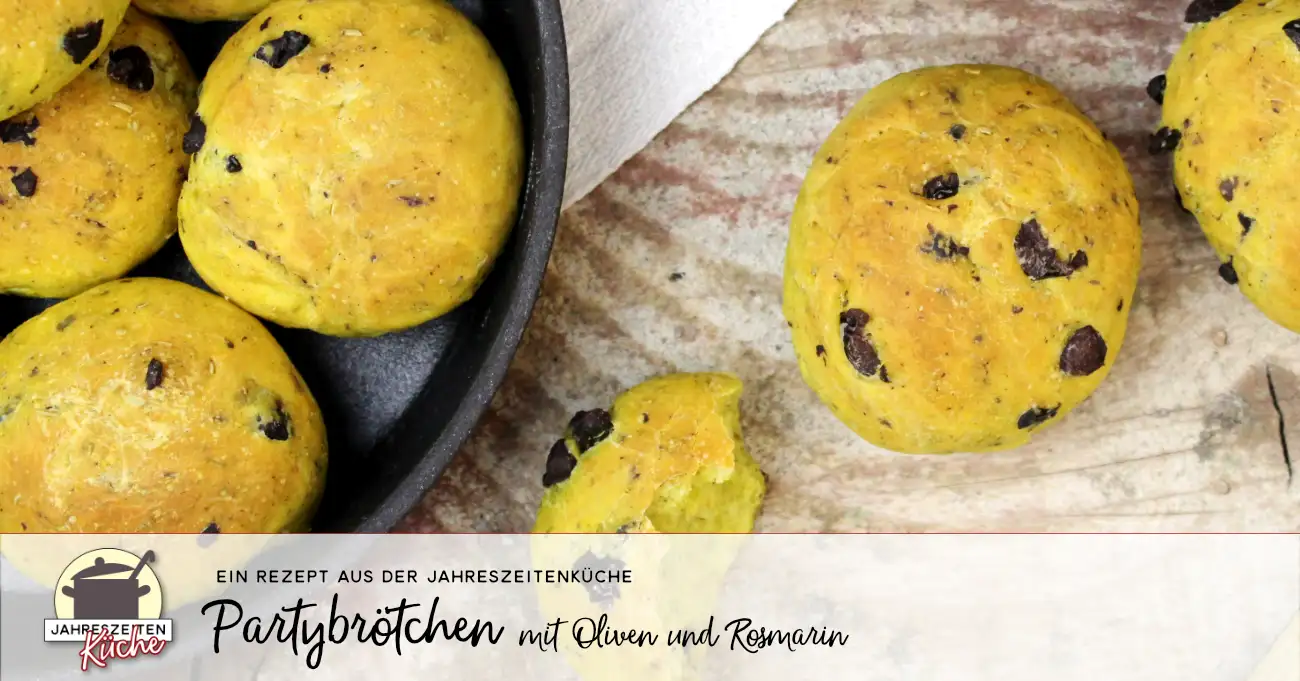 Partybrötchen mit Oliven und Rosmarin