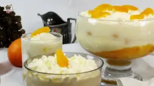 3 Glasschalen mit Orangen-Trifle